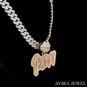 เครื่องประดับฮิปฮอปแบบยูนิเซ็กซ์ เงินแท้ 925 ชุบทองคำขาว ประดับเพชรโมอิสซาไนต์ จี้ห้อยคอสำหรับผู้ชายและผู้หญิง พร้อมใบรับรอง GRA - Product Image 3