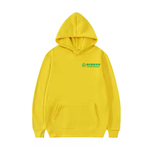 Unisex Eco-Friendly 100% Polyester Solid Color Blank Hoodies Wholesale <b>Sweatshirt</b> Custom Logo Spring Dyed Woven <b>Men</b> - Product Image 2