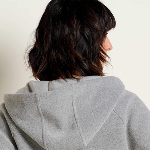 Sweat-shirt à capuche court pour femme, couleur unie, manches longues, 100 % coton, imperméable et écologique, vente en gros - Product Image 3