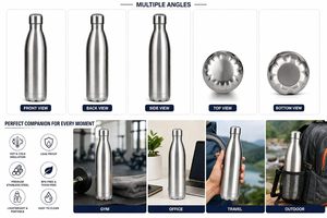 Luxury Premium Stainless Steel <b>Insulated</b> Water Bottle 500 Ml Cola Shape Vacuum <b>Flask</b> High Quality Durable Leak Proof Modern - Product Image 4