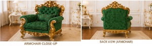 Muebles para el Hogar Tallados a Mano de Estilo Castillo, Juego de Sofás de Madera Maciza de Alta Calidad para Sala de Estar, Estilo Francés, Juego de Muebles de Salón para 5 Personas - Product Image 3