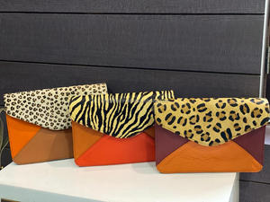 Nouveau sac à bandoulière en cuir recyclé élégant occidental sac à main sac à main en cuir imprimé animal multicolore pour les femmes - Product Image 2