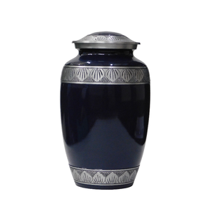 Urnas de cremación de aluminio para adultos con grabado, acabado en estaño y mármol, urnas metálicas para cenizas humanas. - Product Image 2