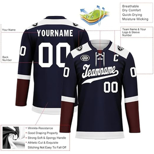 Custom Team Ice Hockey Jersey 100% Polyester Sublimation Printed Customizable Pakistan Manufacturer OEM Wholesale Supplier USA - Product Image 6