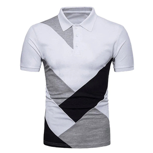 Polo de Manga Corta para Hombre, Color Sólido, Tejido, Corte Casual, Largo Regular, Negro - Product Image 5