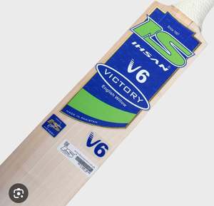 Bate de Críquet Ihsan Sports Victory V6 Edition Ligero de Madera de Sauce con Funda Gratis, Agarre Adicional y Lámina Protectora, Todo Incluido - Product Image 1