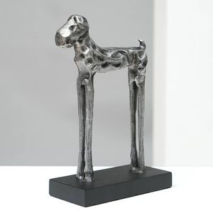 Scultura Moderna in Alluminio - Statuetta di Cane Alta 5X2.4X8'' Elegante Ornamento per Animali Domestici - Product Image 1