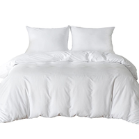 Ensemble de literie de luxe en coton pur blanc uni de qualité supérieure, 100% coton, 400TC, écologique, toutes saisons, pour hôtels et complexes hôteliers