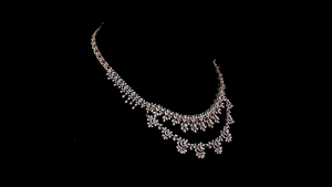 Conjunto de Collar de Diamantes en Capas con Acabado en Oro Rosa de Lujo |   Collar de Plata Elegante para Novia | Fabricante de Joyería Fina - Product Image 2