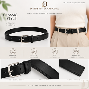 Cinturones de Cuero de Alta Calidad para Hombre, Calidad de Exportación, Fabricante para Pedidos al por Mayor de Divine International - Product Image 5