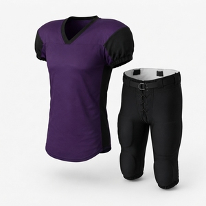 Ensemble de maillot de football américain, maillot d'équipe respirant avec pantalon assorti, pour l'entraînement sportif et les matchs - Product Image 1