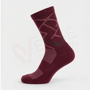 Chaussettes pour hommes à motif géométrique, tricotées, respirantes, en spandex, polyester et coton, style classique pour l'automne - Product Image 3