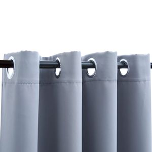 2 pezzi grigio 54 "x 63" tessuto oscurante tende con anelli Premium tende & mantovane - Product Image 3
