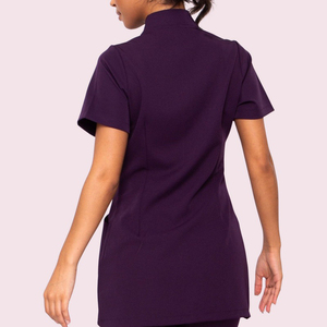 Tunique à manches courtes respirante unisexe pour salon de beauté et spa, mélange coton et polyester, uniforme d'esthéticienne et d'hôtel - Product Image 2