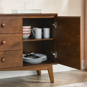 Credenza Moderna Stile Mid-Century da 120 cm con 2 Ante e 3 Cassetti, Mobile per Cucina e Sala da Pranzo - Product Image 6