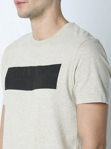 Camiseta Casual de Manga Corta para Hombre con Estampado Rectangular Negro, Cuello Redondo, Corte Ajustado, 100% Algodón Jersey, Diseño Transpirable - Product Image 5