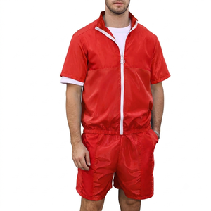 Ensemble veste coupe-vent à capuche et short pour homme, léger, entièrement zippé, résistant au vent, pour la course à pied et les activités de plein air - Product Image 6
