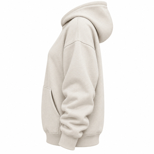 Sweat-shirt à capuche oversize pour femme, beige délavé, brodé, à épaules tombantes, décontracté, à manches longues - Product Image 4