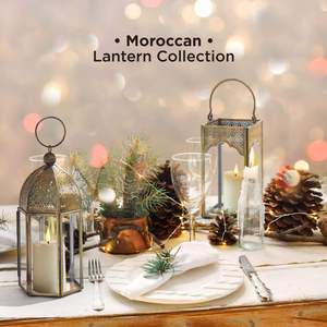BoldBlossom Hexagon-Shaped Aged Brass <b>Moroccan</b> Lamp & Candle Holder Durable Handmade <b>Lanterns</b> for Home Christmas Decor - Product Image 2