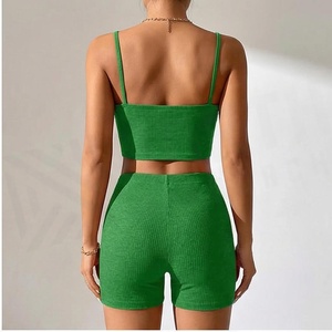 Ensemble de yoga 2 pièces North Approach, fermeture éclair intégrale sur le devant, noir uni, tissu respirant, vêtements de sport pour femmes - Product Image 2