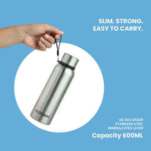 กระติกน้ำเก็บความร้อนสองชั้น สแตนเลสสีเงิน ดีไซน์ทันสมัย ป้องกันการรั่วซึม ใช้ซ้ำได้ - Product Image 4