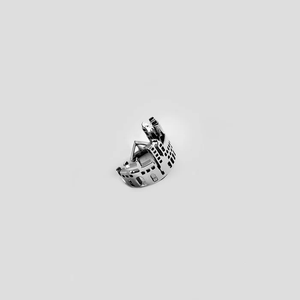 Bague Diamantée Femme Motif Paysage Urbain Sculptural, Plaqué Or Blanc et Or Rose 18K, avec Motifs Gateway India, Palais Taj Mahal et Sea Link - Product Image 1