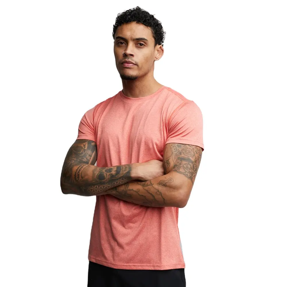 OEM Custom slim fit fitness gym sports seamless t shirt for men