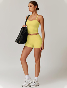 Two Piece Fitness Yoga Workout Sets For Women Tank Top Matching High Waist <b>Booty</b> Lifting Shorts Gym Yoga Active Wear Outfits - Product Image 5