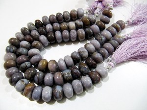 Perles d'agate naturelle lisse de couleur gris-violet, forme ronde, 11-12 mm - Product Image 2
