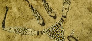 Cheetah Rhinestone cuero genuino Horse Tack Set ligero estacional equipo de equitación que incluye monturas occidentales - Product Image 4
