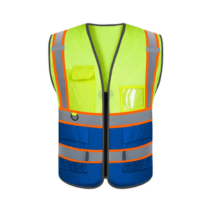 Gilet de sécurité réfléchissant multi-poches pour hommes, haute visibilité, noir, pour la construction, personnalisable en gros avec logo, respirant, en polyester - Product Image 3
