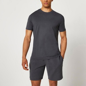 <b>Mens</b> Casual Summer Streetwear Two Piece <b>Short</b> Sleeve T-Shirt <b>Shorts</b> Set Breathable Cotton Terry Solid <b>Pattern</b> Matching Outfit - Product Image 6
