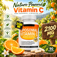 Capsules de Vitamine C Liposomale 2100 mg par Portion, 90 Comprimés, Soutien Immunitaire, Formule Antioxydante, Complément Alimentaire, Bien-être Quotidien