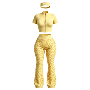 Conjunto de Pantalones Casuales Personalizados para Mujer 2026, Pantalones Acampanados con Estampado de Leopardo, Conjunto de Tres Piezas, Ropa Deportiva para Mujer - Product Image 3