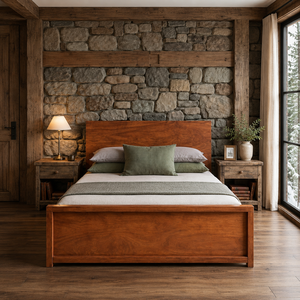 Modern Queen Size <b>Solid</b> <b>Wood</b> Pine Bedroom <b>Bed</b> with 12-Month Warranty - Product Image 5