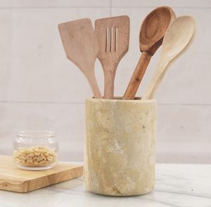 Porte-cuillères en marbre de luxe, organiseur de cuisine en pierre, pot moderne pour couverts, support à cuillères, décoration artisanale haut de gamme pour la maison - Product Image 2