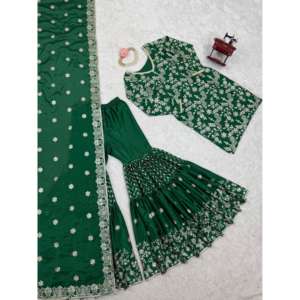 Fancy Top Sharara y Dupatta para fiestas Ropa india y pakistaní - Product Image 5