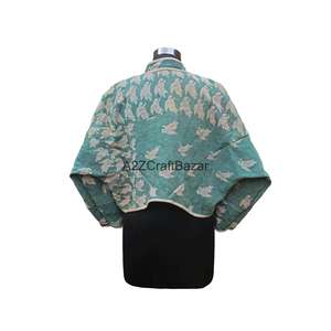 Veste réversible vintage indienne matelassée 100% coton Kantha faite à la main, printemps/automne/hiver, écologique, confortable et respirante - Product Image 5