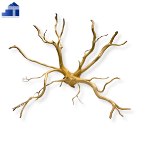 Rustic Wood Branch Wall Mounted Storage Rack For Living Room Handmade Single Tier - Product Image 1