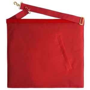 Delantal de Capítulo del Arcángel de Primera Calidad, Terciopelo Rojo y Bordado Dorado, Disponible en la Tienda de Accesorios Masónicos, Todos los Productos Masónicos - Product Image 4
