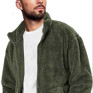 Veste épaisse en polaire sherpa vintage SUHE, coupe ample, fermeture éclair intégrale, col montant, manteau d'hiver chaud, texture peluche douce effet ourson - Product Image 6