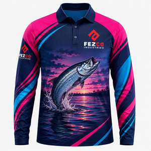 เสื้อโปโลตกปลา UPF50 ผ้าโพลีเอสเตอร์ 100% ระบายอากาศ แห้งเร็ว ไซส์ใหญ่ ป้องกันแสงแดด สำหรับทุกเพศ แขนยาว - Product Image 4