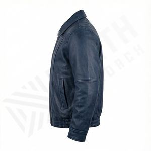 Blouson aviateur rétro en cuir NAI-0440A pour homme, style pilote, vêtement de protection pour moto, couleur personnalisable - Product Image 3