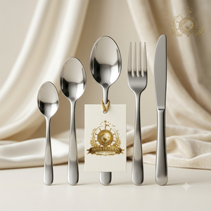 Juego de cubiertos de acero inoxidable con mango con diseño en espiral, juego de cubiertos plateados de lujo con acabado espejo, juego de cuchillo, tenedor y cuchara para la cena - Product Image 2