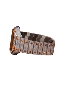 Top High Quality Daily Strong Use Moissanite White Gold Diamond Watch Hidden Clasp Engraved Skeleton Dial Ready Stock Quartz - Product Image 2