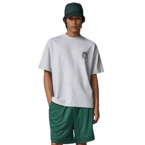 T-shirt Homme Oversize à Manches Courtes Gris Mélange avec Motif Graphique sur le Devant en Coton Décontracté Streetwear Vente en Gros Fournisseur OEM - Product Image 5