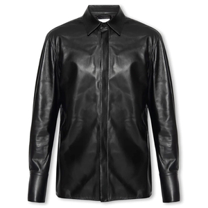 Mens Genuine <b>Leather</b> <b>Shirt</b> Zipper Front Classic Collar Soft Touch Stylish Casual Fashion Outfit for Daily Wear Anti-Wrinkle - Product Image 2