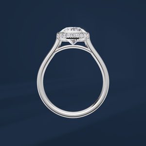 Anillo de Compromiso de Platino PT950 con Diamante de Corte Brillante Redondo y Halo para Mujer, Estilo Clásico, Joyería Fina - Product Image 3
