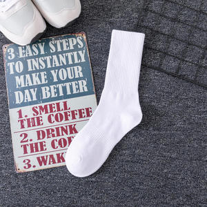 Cheaper Factory Wholesale Casual Towel Bottom Sports <b>Socks</b> Solid Color Crew <b>Socks</b> Summer White <b>Black</b> Cotton Men's - Product Image 5
