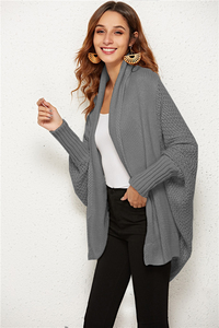 Cardigan en tricot texturé pour femme, confortable, chaud, décontracté, à manches longues, vêtement d'extérieur tendance pour la saison automne-hiver - Product Image 5